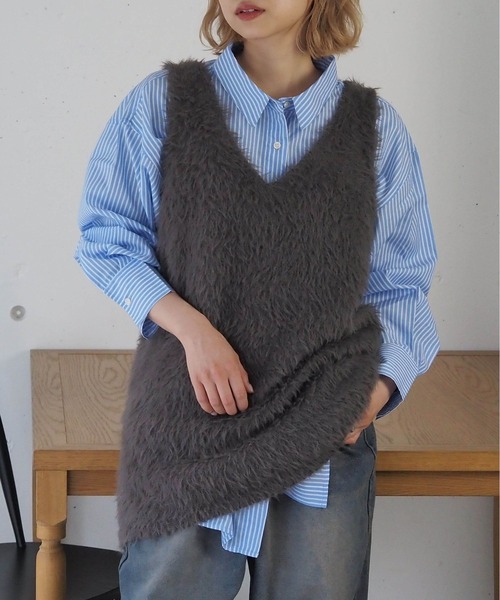 tiptop(ティップトップ)の「【丈が選べる2サイズ】起毛フェザーベスト(ベスト・レディース・チャコールグレー/グレー/グレー系その他/アイボリー/ホワイト系その他/グレー系その他2・FREE/LONG)」の19枚目の写真