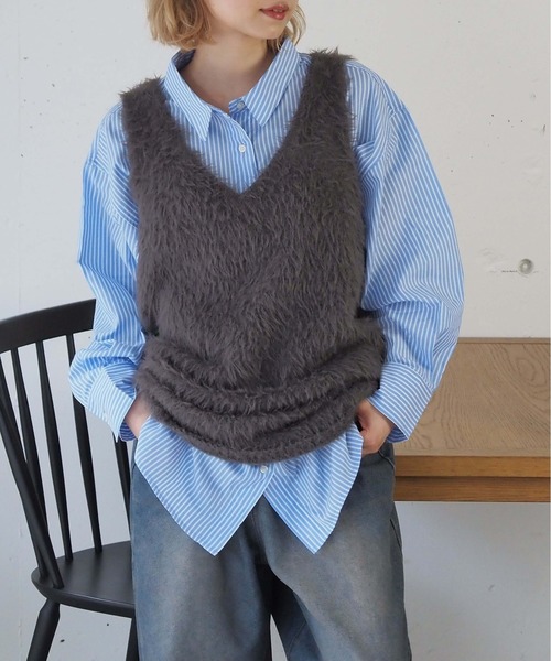 tiptop(ティップトップ)の「【丈が選べる2サイズ】起毛フェザーベスト(ベスト・レディース・チャコールグレー/グレー/グレー系その他/アイボリー/ホワイト系その他/グレー系その他2・FREE/LONG)」の20枚目の写真