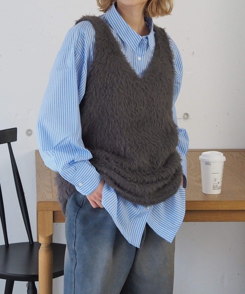 tiptop(ティップトップ)の「【丈が選べる2サイズ】起毛フェザーベスト(ベスト・レディース・チャコールグレー/グレー/グレー系その他/アイボリー/ホワイト系その他/グレー系その他2・FREE/LONG)」の21枚目の写真