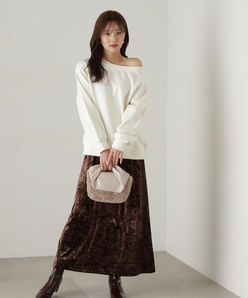 PROPORTION BODY DRESSING（プロポーションボディドレッシング）の「ベロアロングスカート / 1214220909（スカート・レディース・ブラウン/グレー・MEDIUM/SMALL）」の8枚目の写真