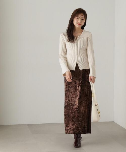 PROPORTION BODY DRESSING（プロポーションボディドレッシング）の「ベロアロングスカート / 1214220909（スカート・レディース・ブラウン/グレー・MEDIUM/SMALL）」の13枚目の写真