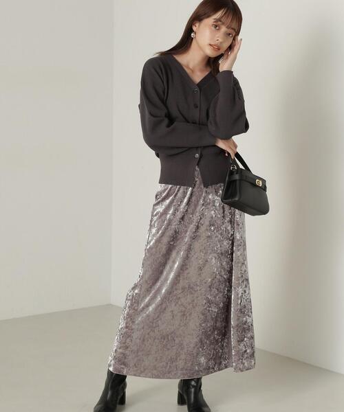 PROPORTION BODY DRESSING（プロポーションボディドレッシング）の「ベロアロングスカート / 1214220909（スカート・レディース・ブラウン/グレー・MEDIUM/SMALL）」の2枚目の写真
