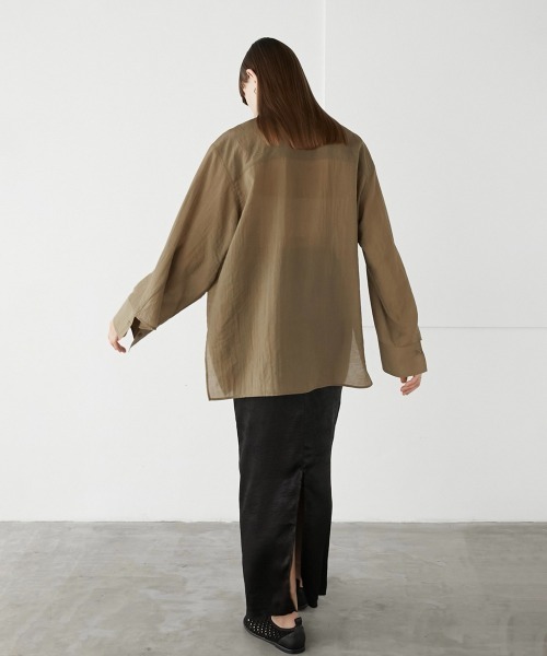 LA PEAU DE GEM ベロア シャツ シアー 茶 ブラウン 完売 LA PEAU DE GEM ベロア シャツ シアー 茶 ブラウン 完売 LA PEAU