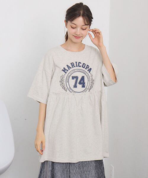 RETRO GIRL(レトロガール)の「ヴィンテージ切替TEE(Tシャツ/カットソー・レディース・チャコールグレー/ホワイト系その他・FREE)」の7枚目の写真
