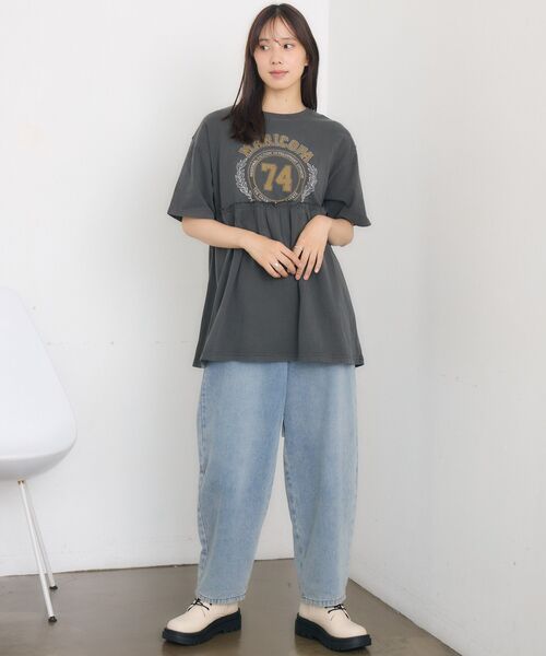RETRO GIRL(レトロガール)の「ヴィンテージ切替TEE(Tシャツ/カットソー・レディース・チャコールグレー/ホワイト系その他・FREE)」の11枚目の写真