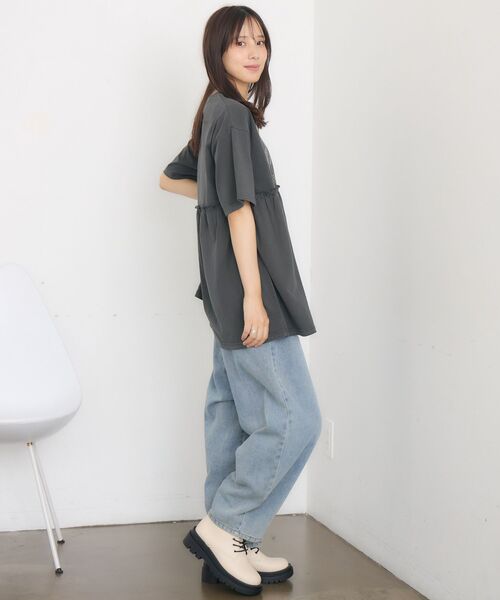 RETRO GIRL(レトロガール)の「ヴィンテージ切替TEE(Tシャツ/カットソー・レディース・チャコールグレー/ホワイト系その他・FREE)」の12枚目の写真