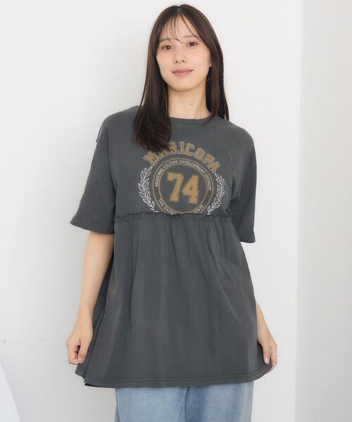 RETRO GIRL(レトロガール)の「ヴィンテージ切替TEE(Tシャツ/カットソー・レディース・チャコールグレー/ホワイト系その他・FREE)」の15枚目の写真