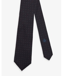 サーキュラー ニート シルク プリントタイ / SILK CIRCULAR NEATS PRINT TIE 9CM, NAVY