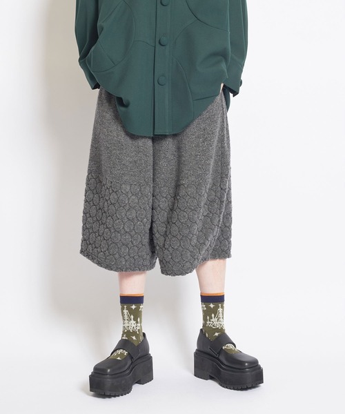 gomme（ゴム）の「パイルドットJQ　ヘム切替パンツ（その他パンツ・レディース・チャコールグレー/ブラック/ネイビー・MEDIUM）」の3枚目の写真