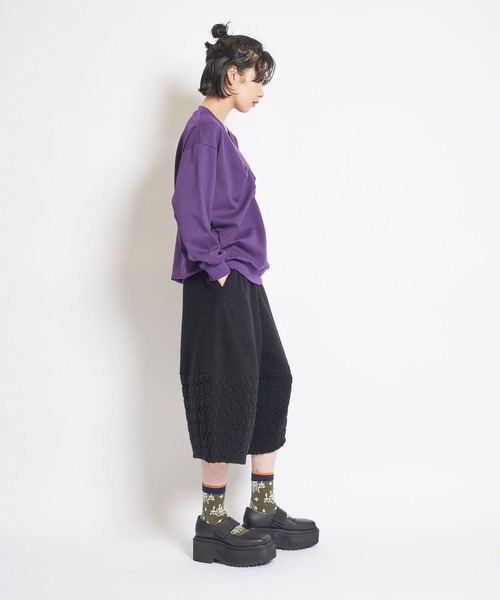 gomme（ゴム）の「パイルドットJQ　ヘム切替パンツ（その他パンツ・レディース・チャコールグレー/ブラック/ネイビー・MEDIUM）」の14枚目の写真