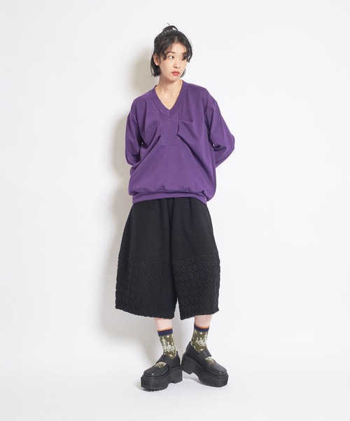 gomme（ゴム）の「パイルドットJQ　ヘム切替パンツ（その他パンツ・レディース・チャコールグレー/ブラック/ネイビー・MEDIUM）」の12枚目の写真