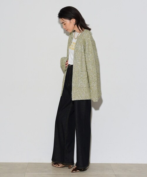 GALLEST（ギャレスト）の「メタリックフェザーカーディガン（カーディガン/ボレロ・レディース・ゴールド/シルバー・38）」の6枚目の写真