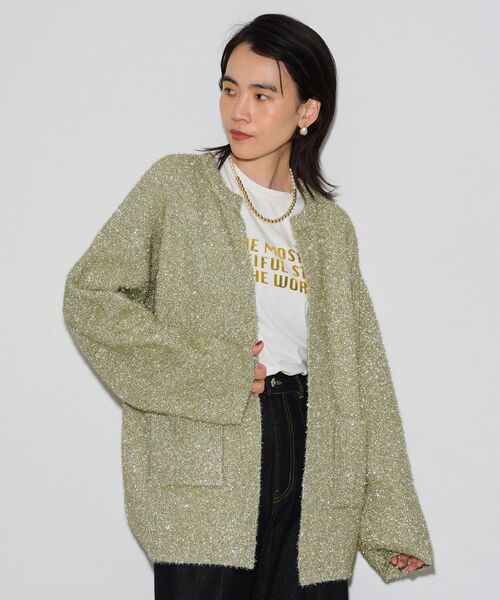 GALLEST（ギャレスト）の「メタリックフェザーカーディガン（カーディガン/ボレロ・レディース・ゴールド/シルバー・38）」の9枚目の写真
