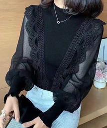 シースルー」に該当するシャツ/ブラウス（ブラック/黒色系