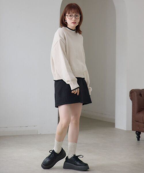 RETRO GIRL（レトロガール）の「バイカラーPO（ニット/セーター・レディース・グリーン/イエロー/ナチュラル/ブラック系その他3/ブラック系その他・FREE）」の18枚目の写真