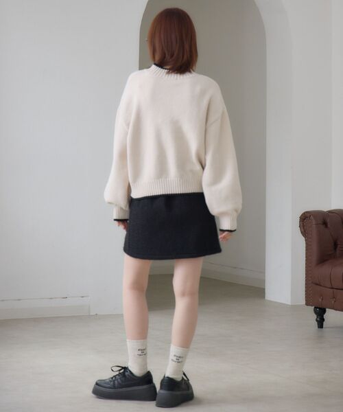 RETRO GIRL（レトロガール）の「バイカラーPO（ニット/セーター・レディース・グリーン/イエロー/ナチュラル/ブラック系その他3/ブラック系その他・FREE）」の21枚目の写真