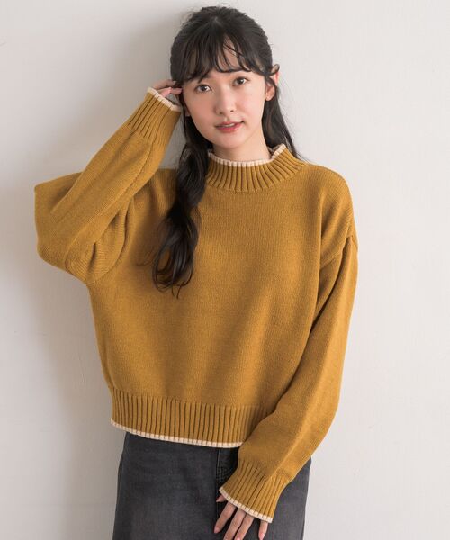 RETRO GIRL（レトロガール）の「バイカラーPO（ニット/セーター・レディース・グリーン/イエロー/ナチュラル/ブラック系その他3/ブラック系その他・FREE）」の17枚目の写真