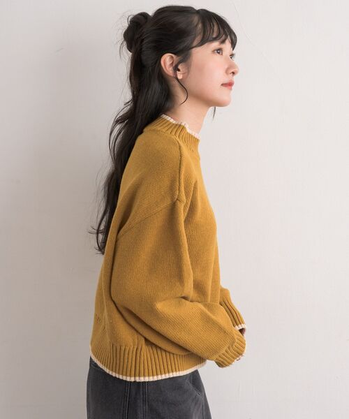 RETRO GIRL（レトロガール）の「バイカラーPO（ニット/セーター・レディース・グリーン/イエロー/ナチュラル/ブラック系その他3/ブラック系その他・FREE）」の16枚目の写真