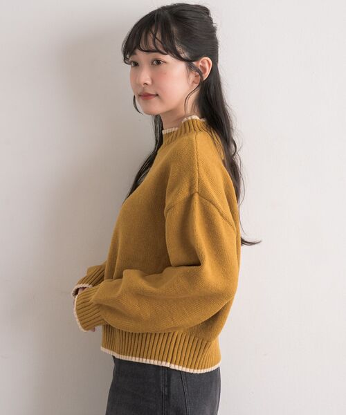 RETRO GIRL（レトロガール）の「バイカラーPO（ニット/セーター・レディース・グリーン/イエロー/ナチュラル/ブラック系その他3/ブラック系その他・FREE）」の15枚目の写真