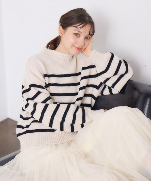 RETRO GIRL（レトロガール）の「バイカラーPO（ニット/セーター・レディース・グリーン/イエロー/ナチュラル/ブラック系その他3/ブラック系その他・FREE）」の8枚目の写真