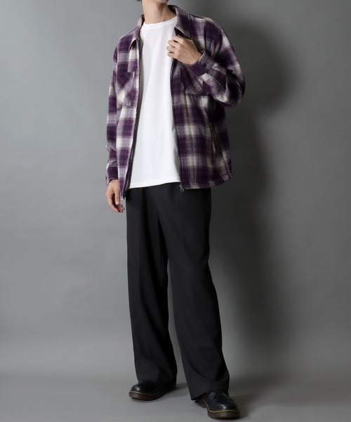 【ワッペン付きの映えるジャケット！】シャツジャケット　L　裏ボア　チェック柄 JIGGYS SHOP チェックシャツ メンズ トップス 長袖シャツ 裏ボア