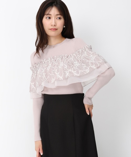 MISCH MASCH(ミッシュマッシュ)の「バリエーションラッフル2wayニット/MM448313(ニット/セーター・レディース・ピンク/ホワイト/ブラック・フリ-)」の19枚目の写真