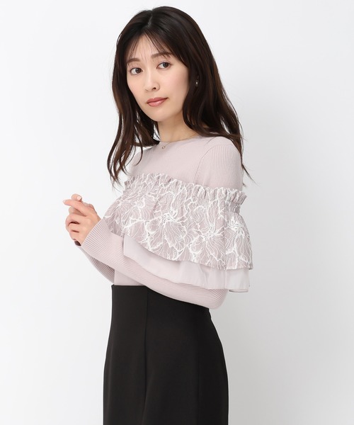 MISCH MASCH(ミッシュマッシュ)の「バリエーションラッフル2wayニット/MM448313(ニット/セーター・レディース・ピンク/ホワイト/ブラック・フリ-)」の18枚目の写真