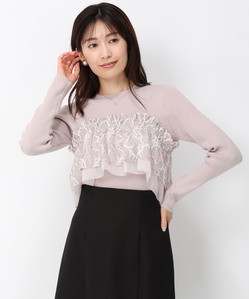 MISCH MASCH(ミッシュマッシュ)の「バリエーションラッフル2wayニット/MM448313(ニット/セーター・レディース・ピンク/ホワイト/ブラック・フリ-)」の20枚目の写真