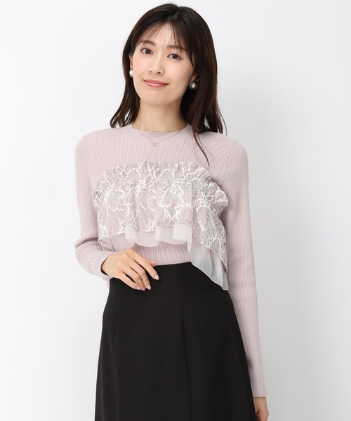 MISCH MASCH(ミッシュマッシュ)の「バリエーションラッフル2wayニット/MM448313(ニット/セーター・レディース・ピンク/ホワイト/ブラック・フリ-)」の21枚目の写真