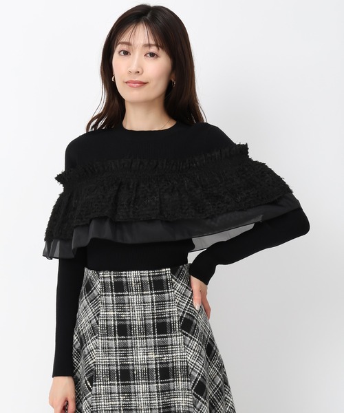 MISCH MASCH(ミッシュマッシュ)の「バリエーションラッフル2wayニット/MM448313(ニット/セーター・レディース・ピンク/ホワイト/ブラック・フリ-)」の15枚目の写真