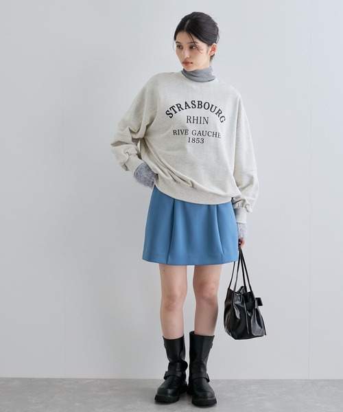 VIS（ビス）の「ボンディングフレアミニスカート（スカート・レディース・ターコイズブルー/ブラック・FREE）」の8枚目の写真