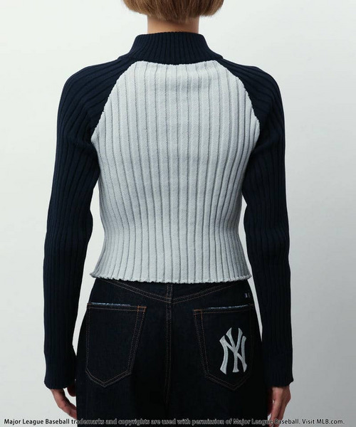 BACK TO THE FIELD（バック トゥー ザ フィールド）の「【MLB】サークルロゴハーフZIPニットトップス（ニット/セーター・レディース・ベージュ/ホワイト/グレー・FREE）」の14枚目の写真