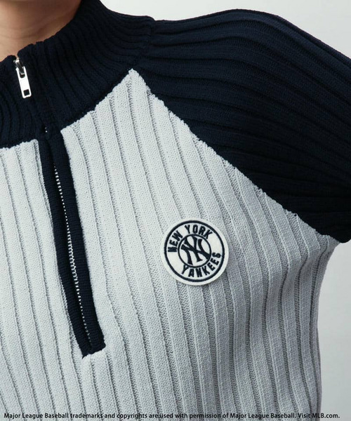 BACK TO THE FIELD（バック トゥー ザ フィールド）の「【MLB】サークルロゴハーフZIPニットトップス（ニット/セーター・レディース・ベージュ/ホワイト/グレー・FREE）」の16枚目の写真