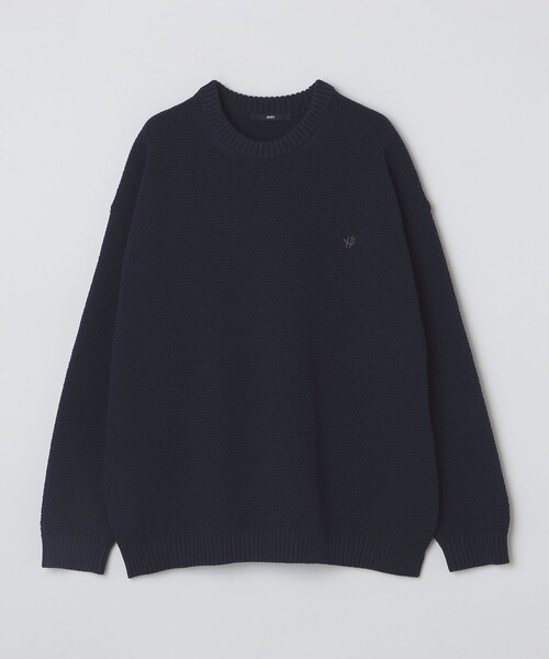 SHIPS（シップス）の「【WEB限定】SHIPS: ワンポイントロゴ ビッグシルエット レイヤード ニット（ニット+ロンT）（ニット/セーター・メンズ・ブラック/チャコールグレー/ベージュ/ネイビー・SMALL/MEDIUM/LARGE/X-LARGE）」の6枚目の写真