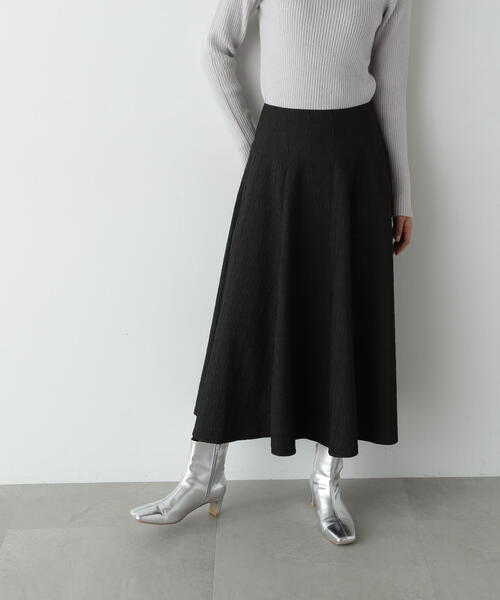 N.(N. Natural Beauty Basic)(エヌエヌナチュラルビューティーベーシック)の「ジャガードフレアスカート(スカート・レディース・オフホワイト/ブラック・SMALL/MEDIUM)」の20枚目の写真