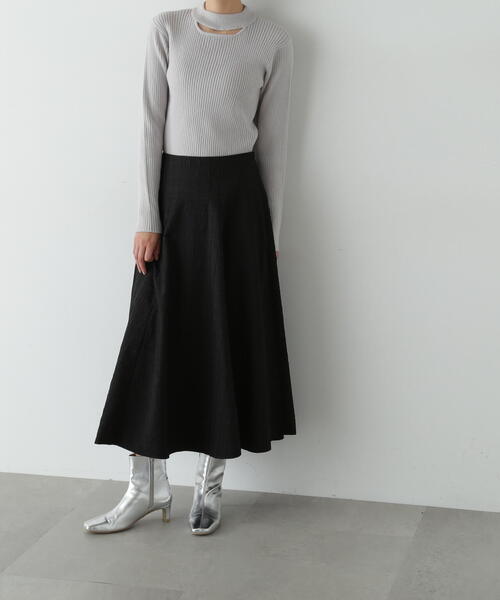 N.(N. Natural Beauty Basic)(エヌエヌナチュラルビューティーベーシック)の「ジャガードフレアスカート(スカート・レディース・オフホワイト/ブラック・SMALL/MEDIUM)」の21枚目の写真