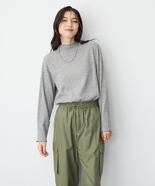 anyfee（エニフィー）の「【anyfee/大きいサイズ】メローハイネックニットトップス◆2025AW◆（Tシャツ/カットソー・レディース・ブラック/杢グレー/ワインレッド/ネイビー/モカ/グレー/アイボリー・5L/4L/3L/LL）」の4枚目の写真