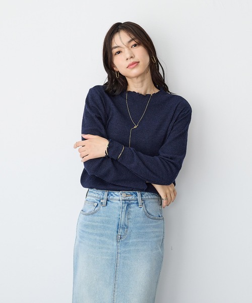 anyfee（エニフィー）の「【anyfee/大きいサイズ】メローハイネックニットトップス◆2025AW◆（Tシャツ/カットソー・レディース・ブラック/杢グレー/ワインレッド/ネイビー/モカ/グレー/アイボリー・5L/4L/3L/LL）」の6枚目の写真