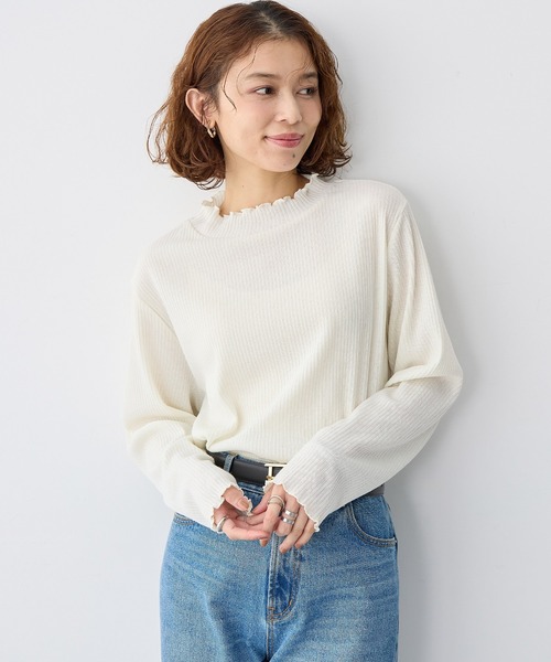 anyfee（エニフィー）の「【anyfee/大きいサイズ】メローハイネックニットトップス◆2025AW◆（Tシャツ/カットソー・レディース・ブラック/杢グレー/ワインレッド/ネイビー/モカ/グレー/アイボリー・5L/4L/3L/LL）」の2枚目の写真