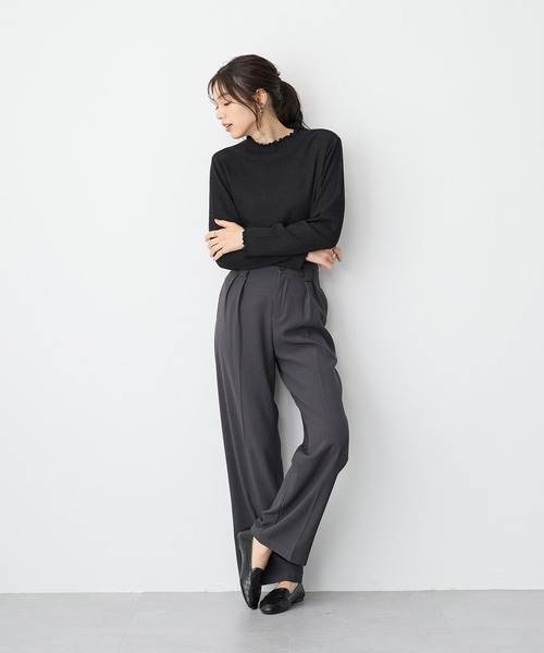 anyfee（エニフィー）の「【anyfee/大きいサイズ】メローハイネックニットトップス◆2025AW◆（Tシャツ/カットソー・レディース・ブラック/杢グレー/ワインレッド/ネイビー/モカ/グレー/アイボリー・5L/4L/3L/LL）」の12枚目の写真