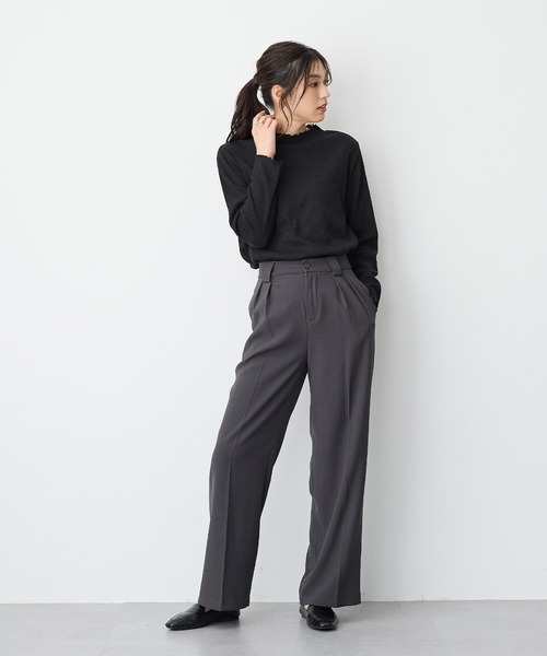 anyfee（エニフィー）の「【anyfee/大きいサイズ】メローハイネックニットトップス◆2025AW◆（Tシャツ/カットソー・レディース・ブラック/杢グレー/ワインレッド/ネイビー/モカ/グレー/アイボリー・5L/4L/3L/LL）」の14枚目の写真