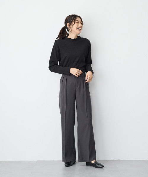 anyfee（エニフィー）の「【anyfee/大きいサイズ】メローハイネックニットトップス◆2025AW◆（Tシャツ/カットソー・レディース・ブラック/杢グレー/ワインレッド/ネイビー/モカ/グレー/アイボリー・5L/4L/3L/LL）」の15枚目の写真