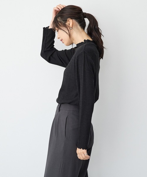 anyfee（エニフィー）の「【anyfee/大きいサイズ】メローハイネックニットトップス◆2025AW◆（Tシャツ/カットソー・レディース・ブラック/杢グレー/ワインレッド/ネイビー/モカ/グレー/アイボリー・5L/4L/3L/LL）」の22枚目の写真