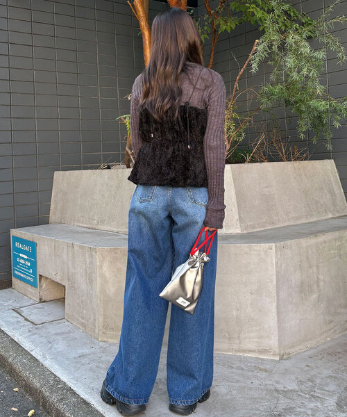 セール】【WEB限定】フリンジギャザービスチェ（ニット/セーター