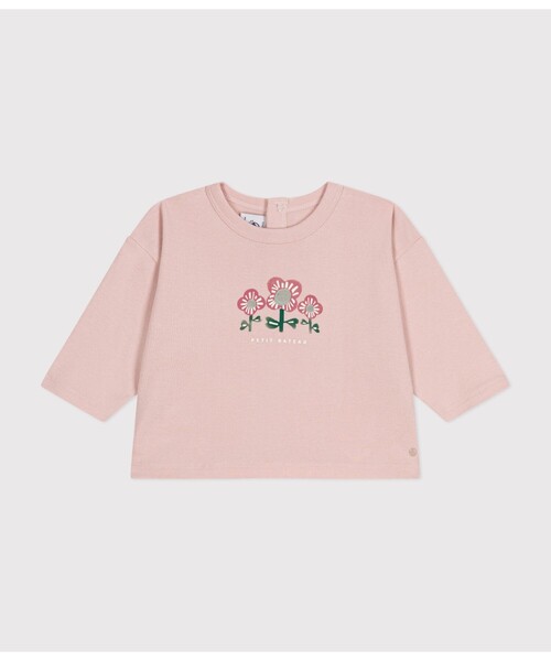 PETIT BATEAU（プチバトー）の「長袖Ｔシャツ（Tシャツ/カットソー・キッズ・ライトピンク・18MONTH/12MONTH/24MONTH/36MONTH）」の2枚目の写真