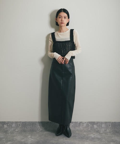 ANOTHER S(アナザーエス)の「フェイクレザーロングスカート(スカート・レディース・ブラック・S/M/L)」の10枚目の写真