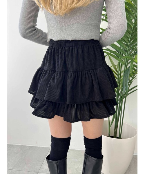 ⭐d.i.a. コーデュロイラビットファー付きミニスカート⭐サイズS⭐ 大きいサイズ カットコーデュロイバックスリットナロースカート