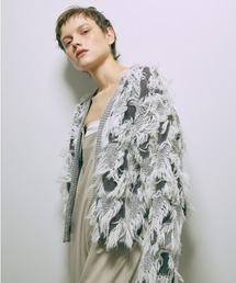 Fringe Jacquard Cardigan