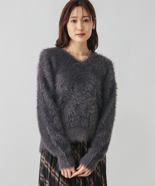 セール】シャギーVネックプルオーバー/147074（ニット/セーター