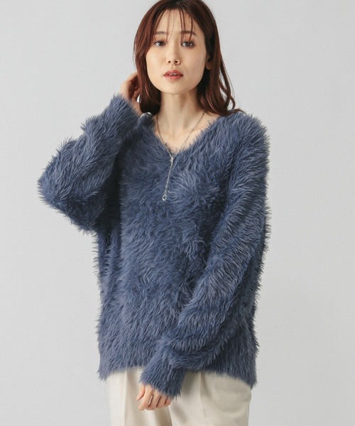 Windページです セール】シャギーVネックプルオーバー/147074（ニット/セーター